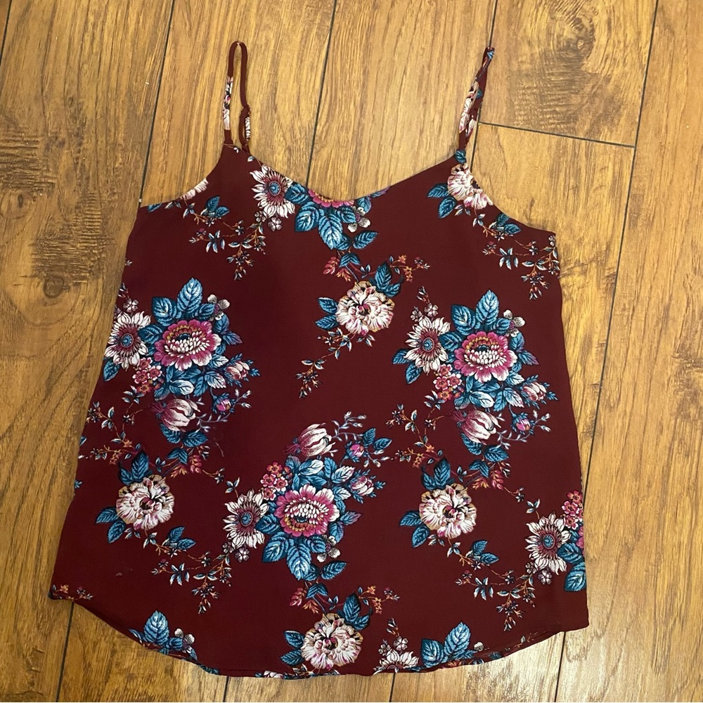 Burgundy Floral Top